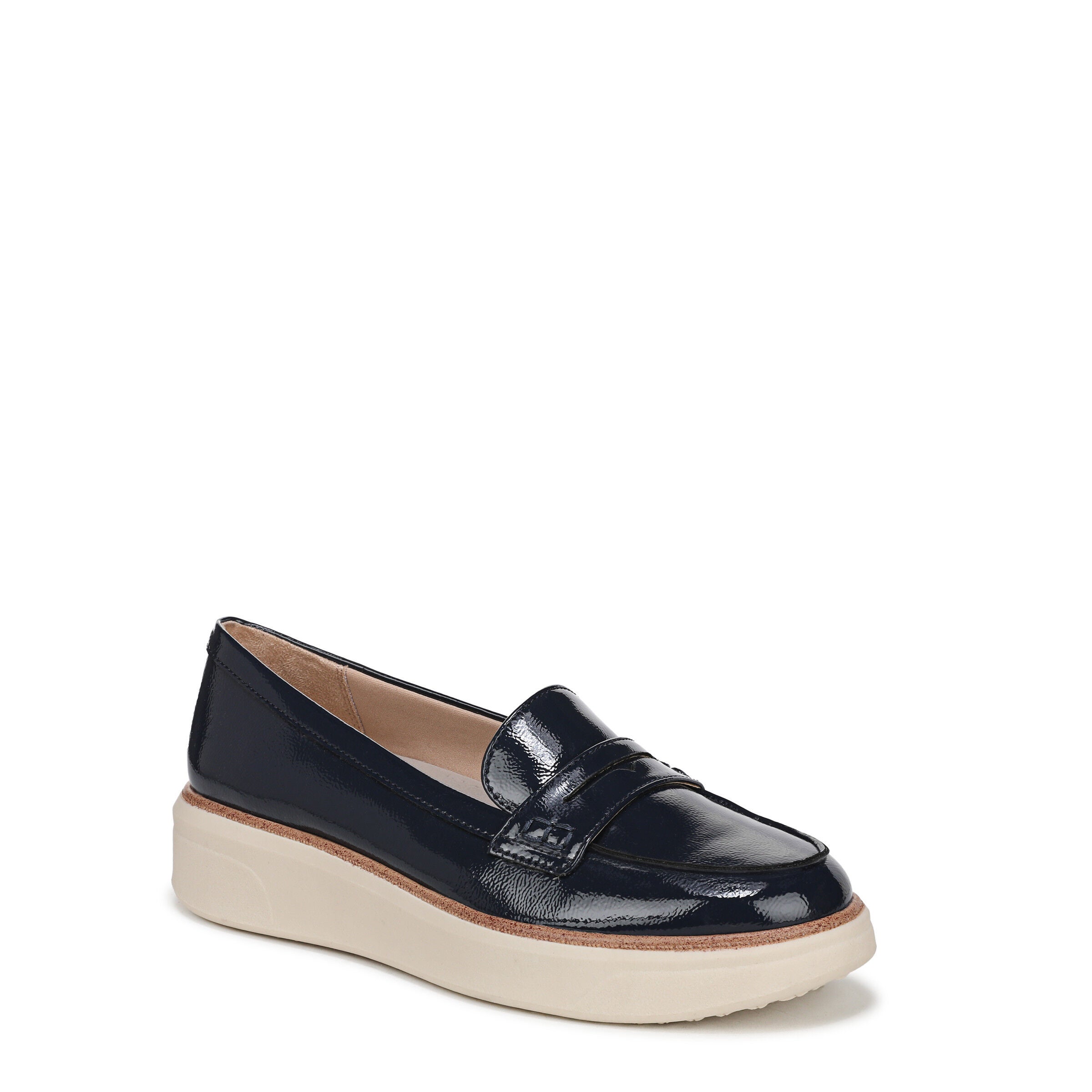 Chelsea Platform Flat, LUX NAVY LEATHER, hi-res image number 0