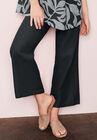 Cropped Wide-Leg Lino Soleil Pant, BLACK, hi-res image number null