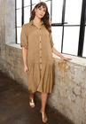 Ruffled Shirt Dress, SOFT CAMEL, hi-res image number null