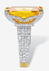 Yellow Gold Plated 21 3/8Ct Tdw Emerald Cut Yellow Cz Ring Jewelry, , on-hover image number null