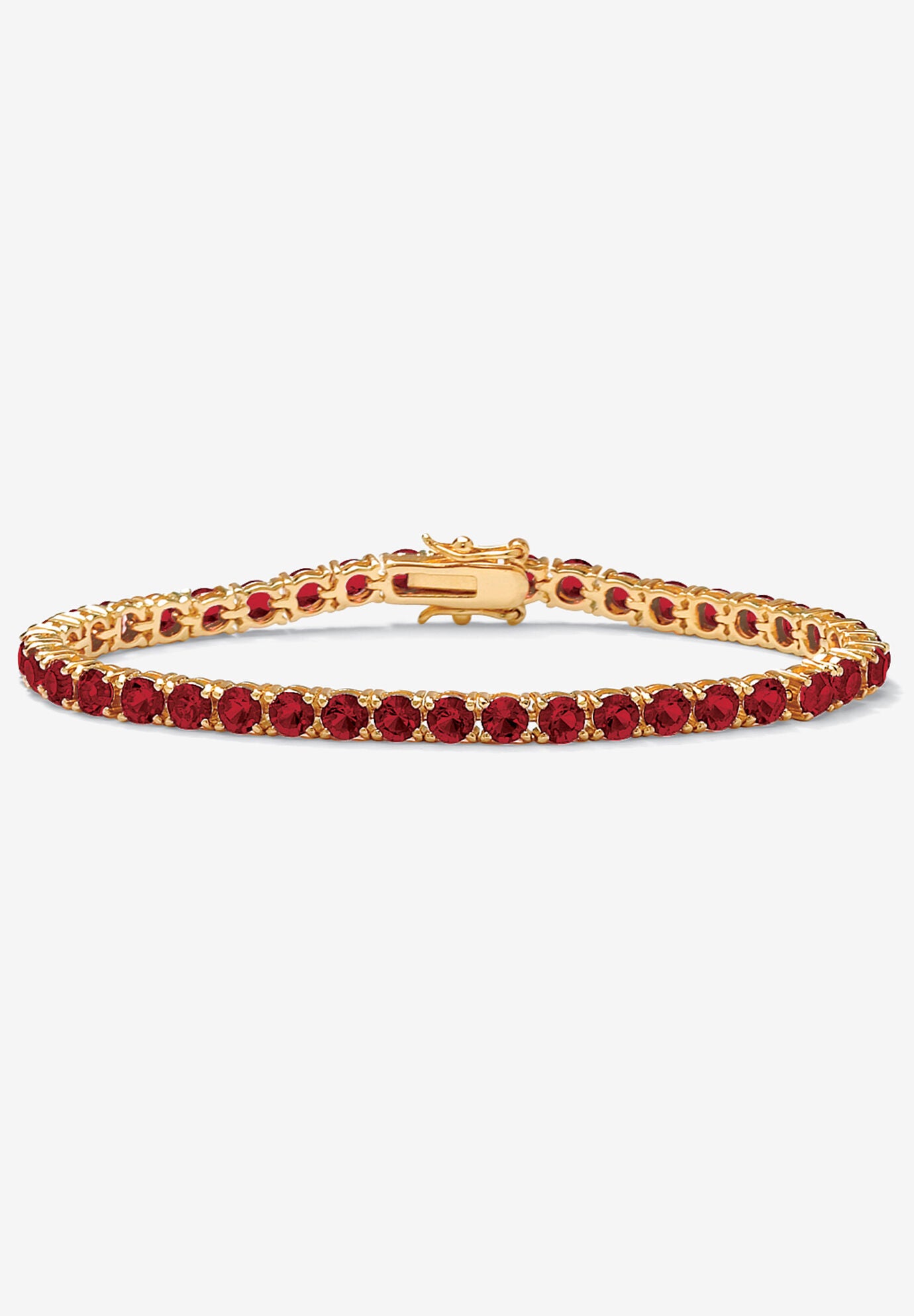 Birthstone Tennis Bracelet In Gold-Plated, JULY, hi-res image number 0