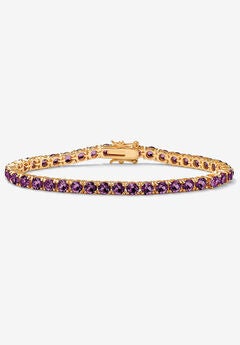 Birthstone Tennis Bracelet In Gold-Plated
