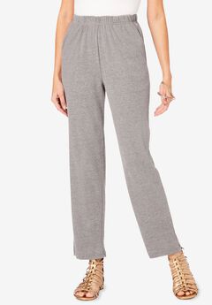 Plus Size Straight Leg Soft Knit Pull On Pant