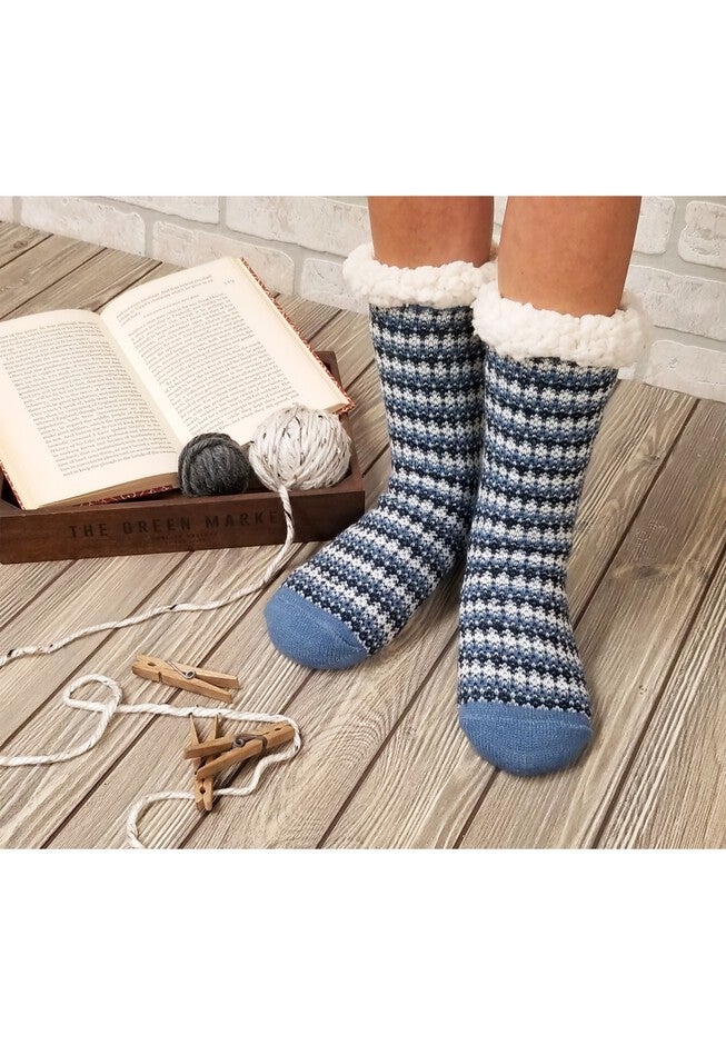 Allover Fairisle Slipper Socks, , on-hover image number null