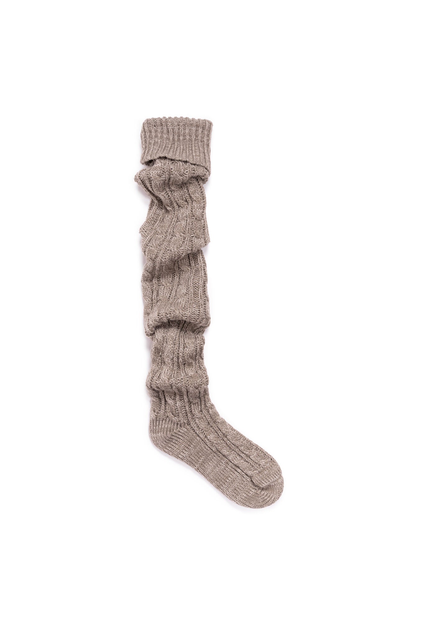Cable Knit Slipper Socks, DRIFTWOOD PEARL, hi-res image number 0