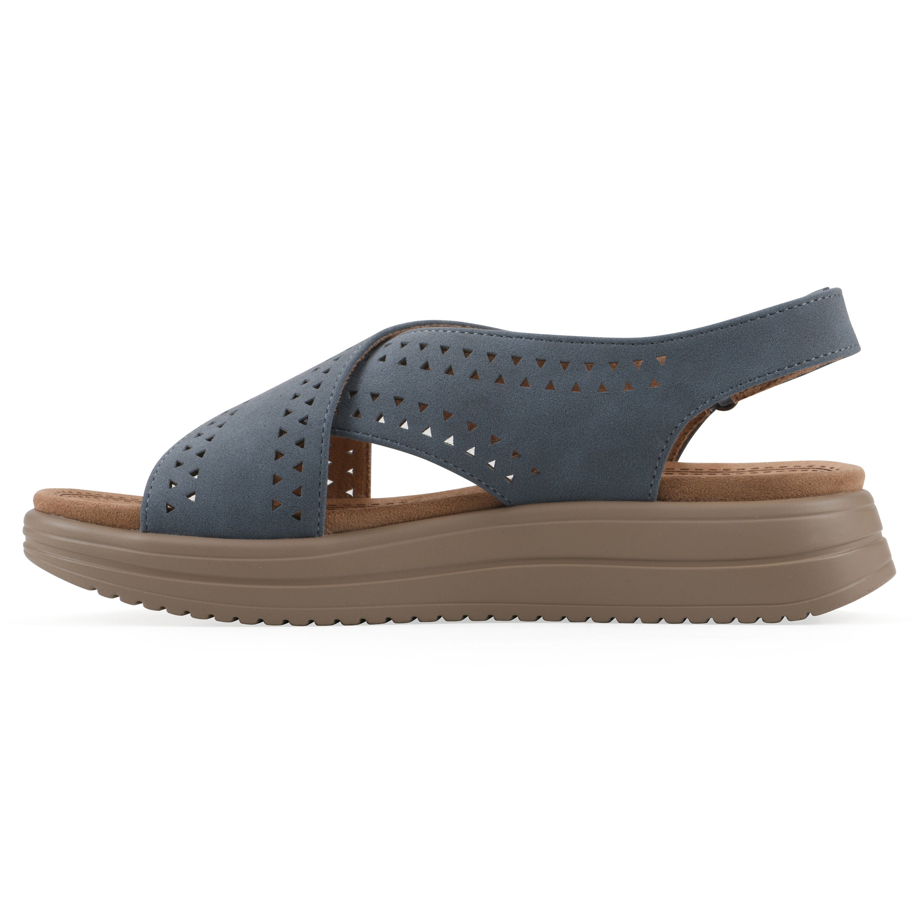 Haniya Flatform Sandal, PERIWINKLE SUEDE, alternate image number 3