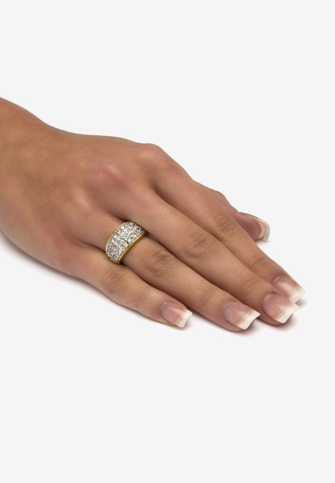 1.25 Tcw Pave Cubic Zirconia Ring Gold-Plated, , alternate image number 2