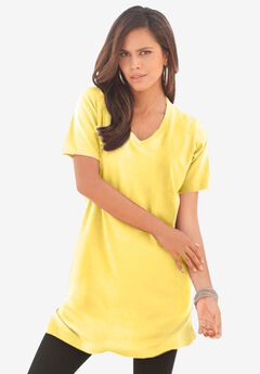 Plus Size Cotton Short Sleeve V-Neck Ultimate Tunic