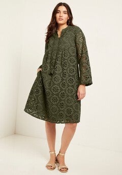 Eyelet Shirtdress