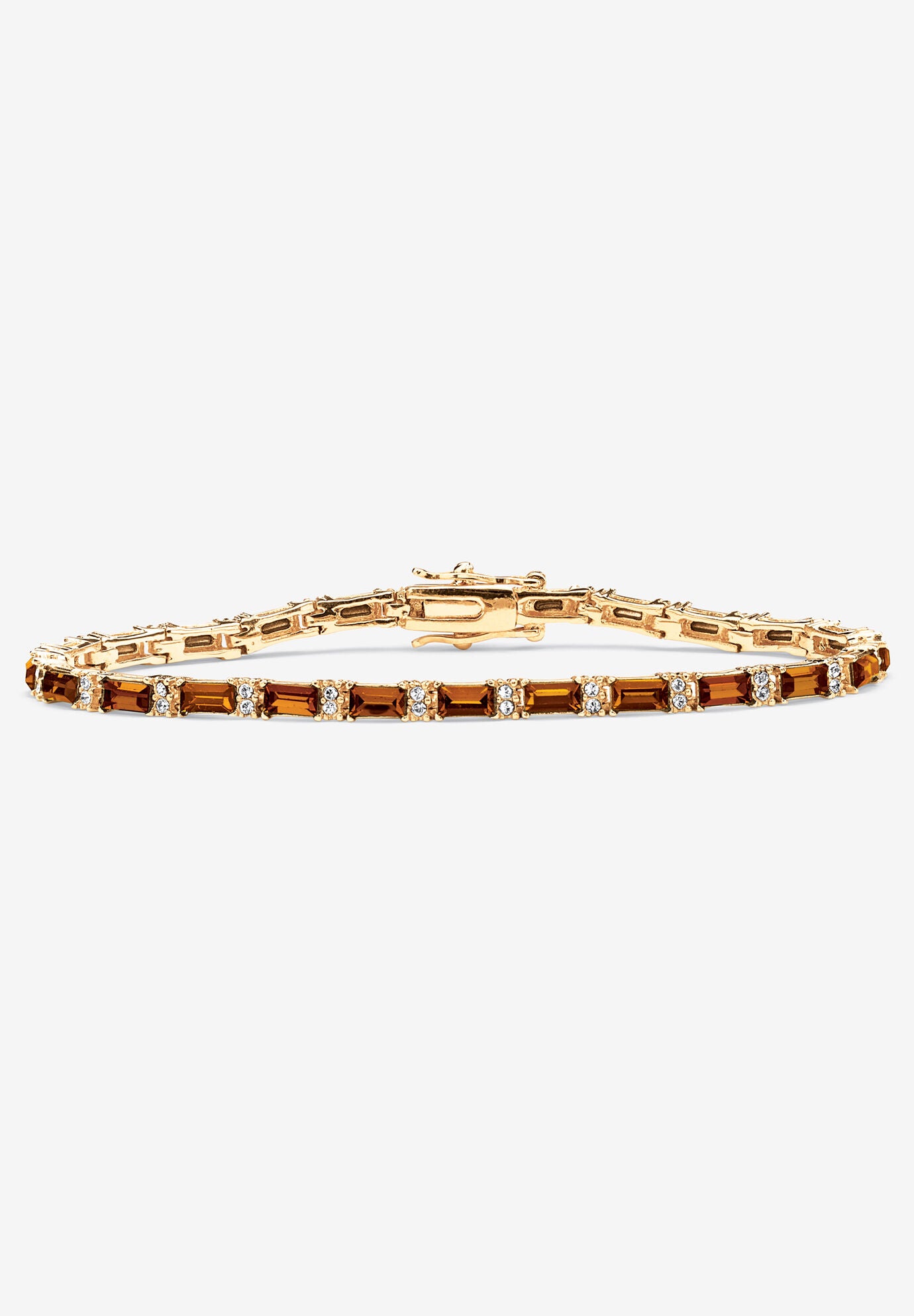 Birthstone Gold-Plated Tennis Bracelet, NOVEMBER, hi-res image number 0
