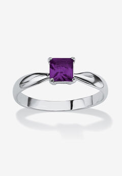 Birthstone .925 Silver Solitaire Ring