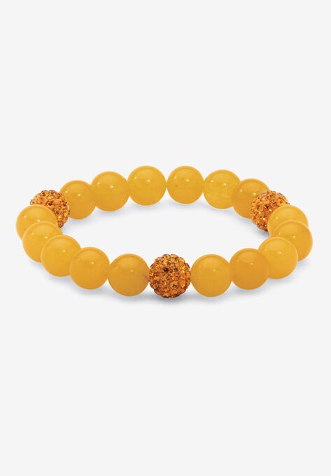 Simulated Birthstones Agate Stretch Bracelet 8", NOVEMBER, hi-res image number null