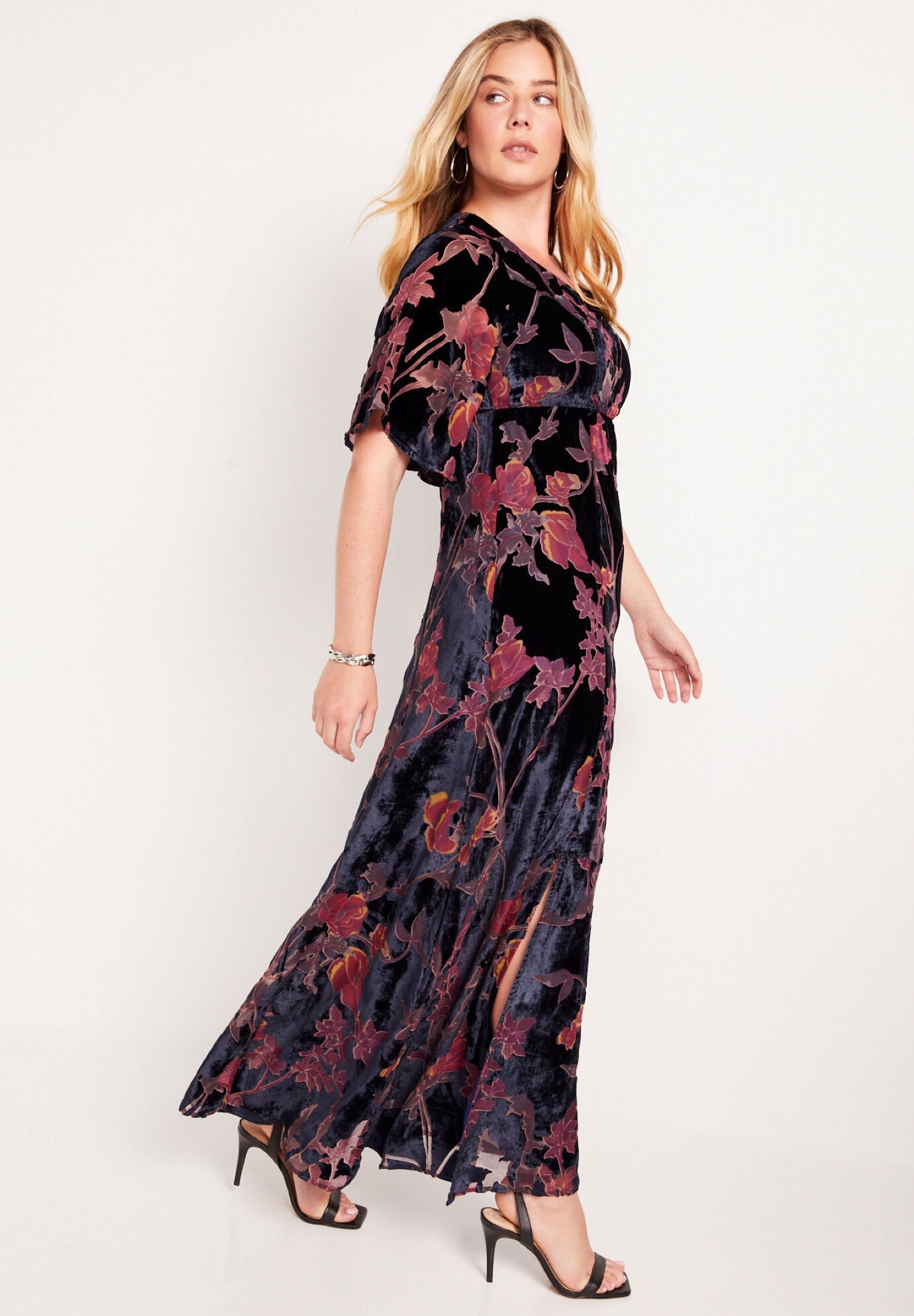 Burnout Velvet Maxi Dress, , alternate image number 2