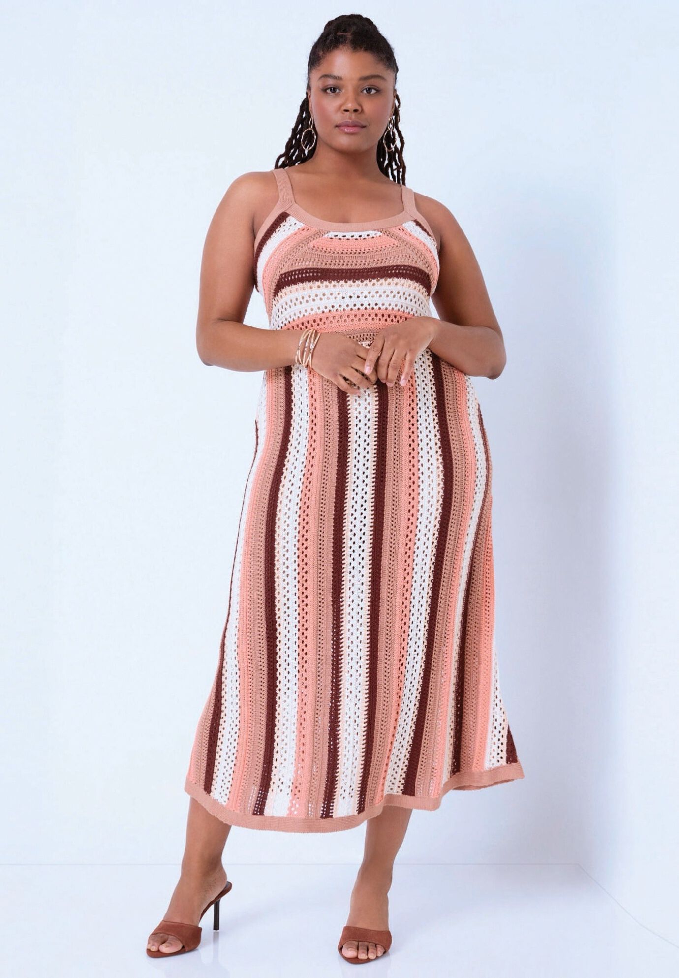 Stripe Sweater Midi Dress, MULTICOLOR STRIPE, alternate image number 3