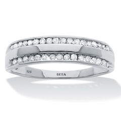 .24 TCW Diamond Sterling Silver Band Ring