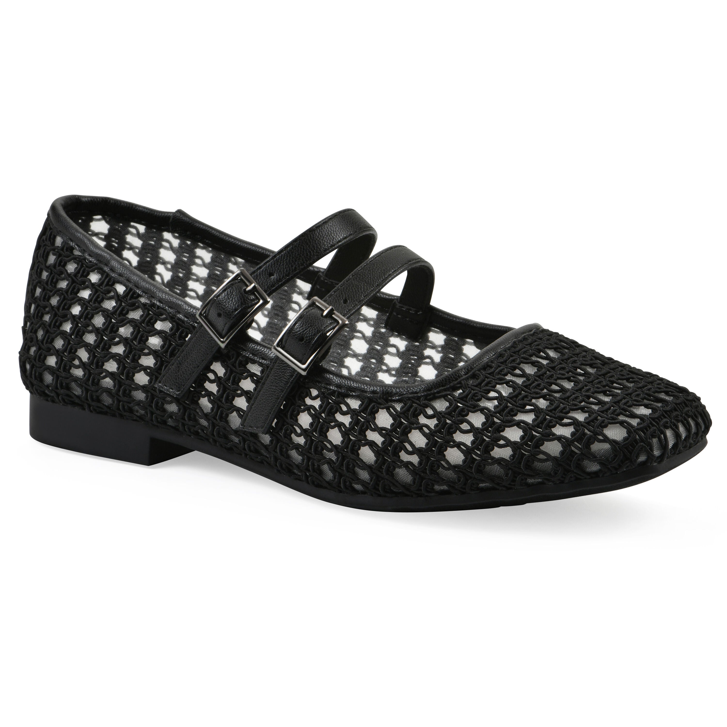 Besnik Mary Jane Flat, BLACK FABRIC, hi-res image number 0