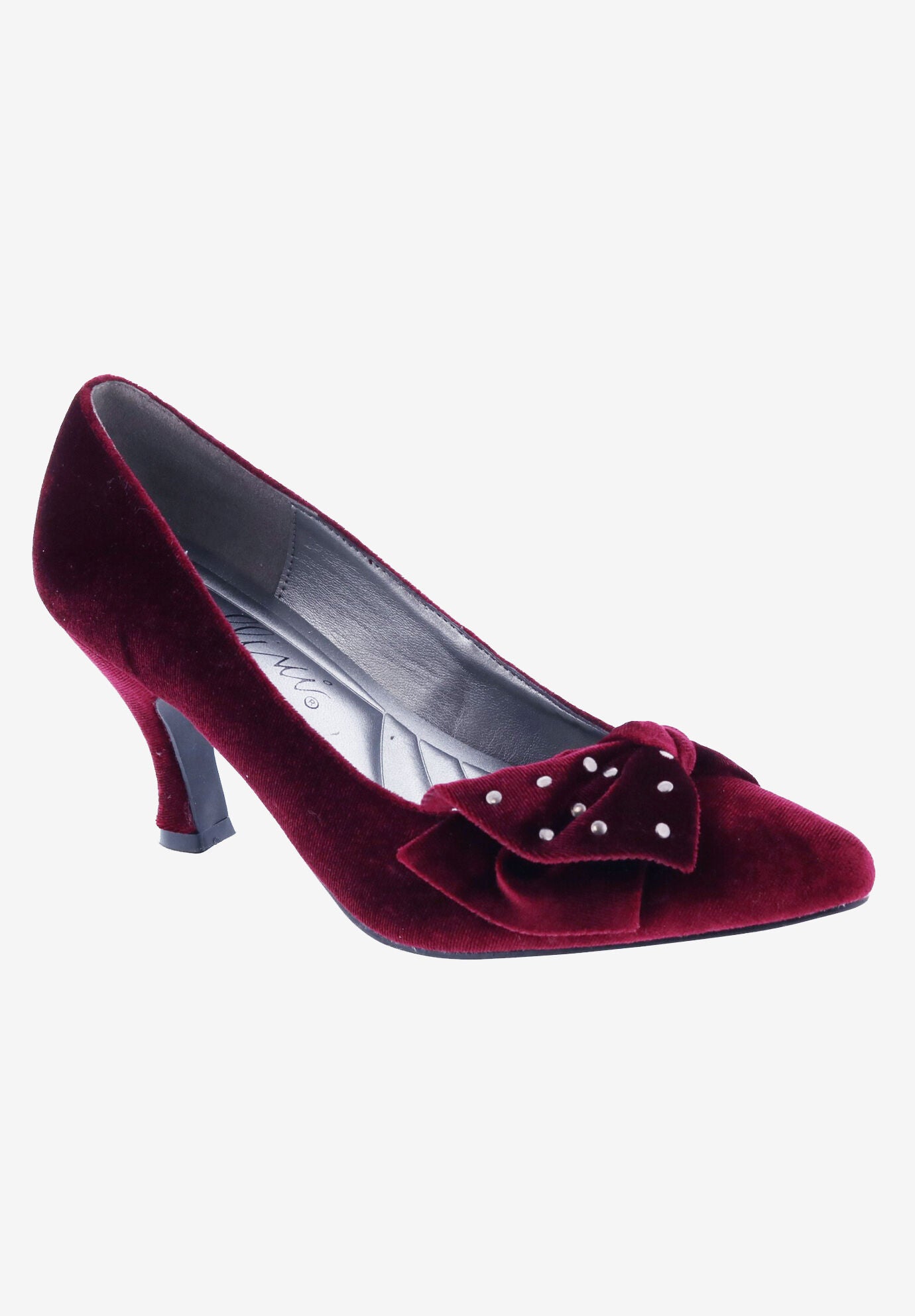 Charm Stud Kitten Heel Pump, WINE VELVET, hi-res image number 0