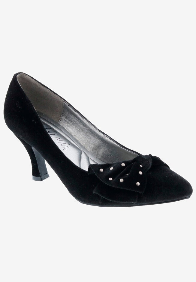 Charm Stud Kitten Heel Pump, BLACK VELVET, hi-res image number 0