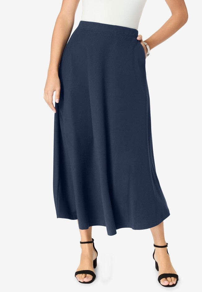 Soft Knit Skirt, NAVY, hi-res image number null