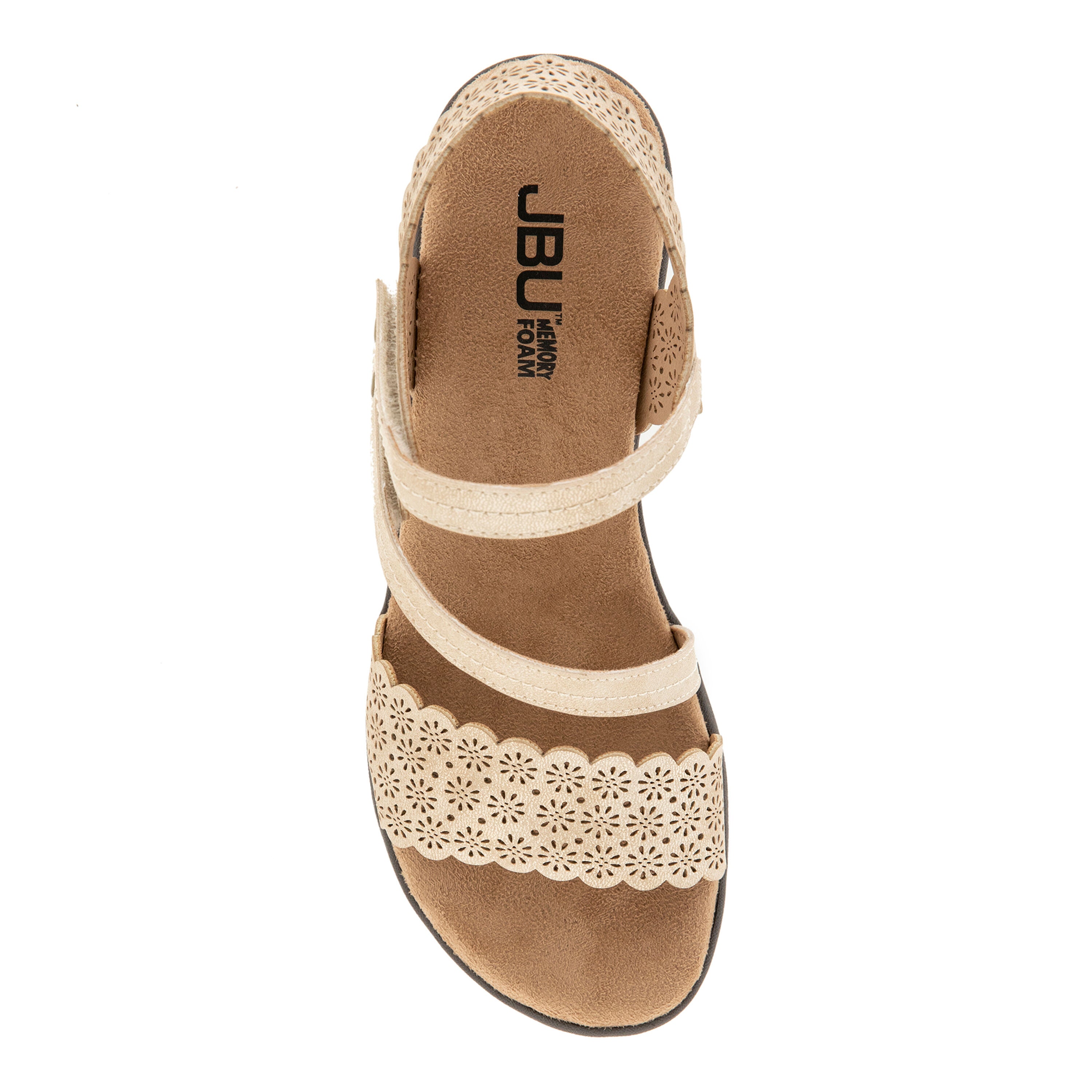 Gracie Hook and Loop Wedge Sandal, CREAM SHIMMER, alternate image number 4