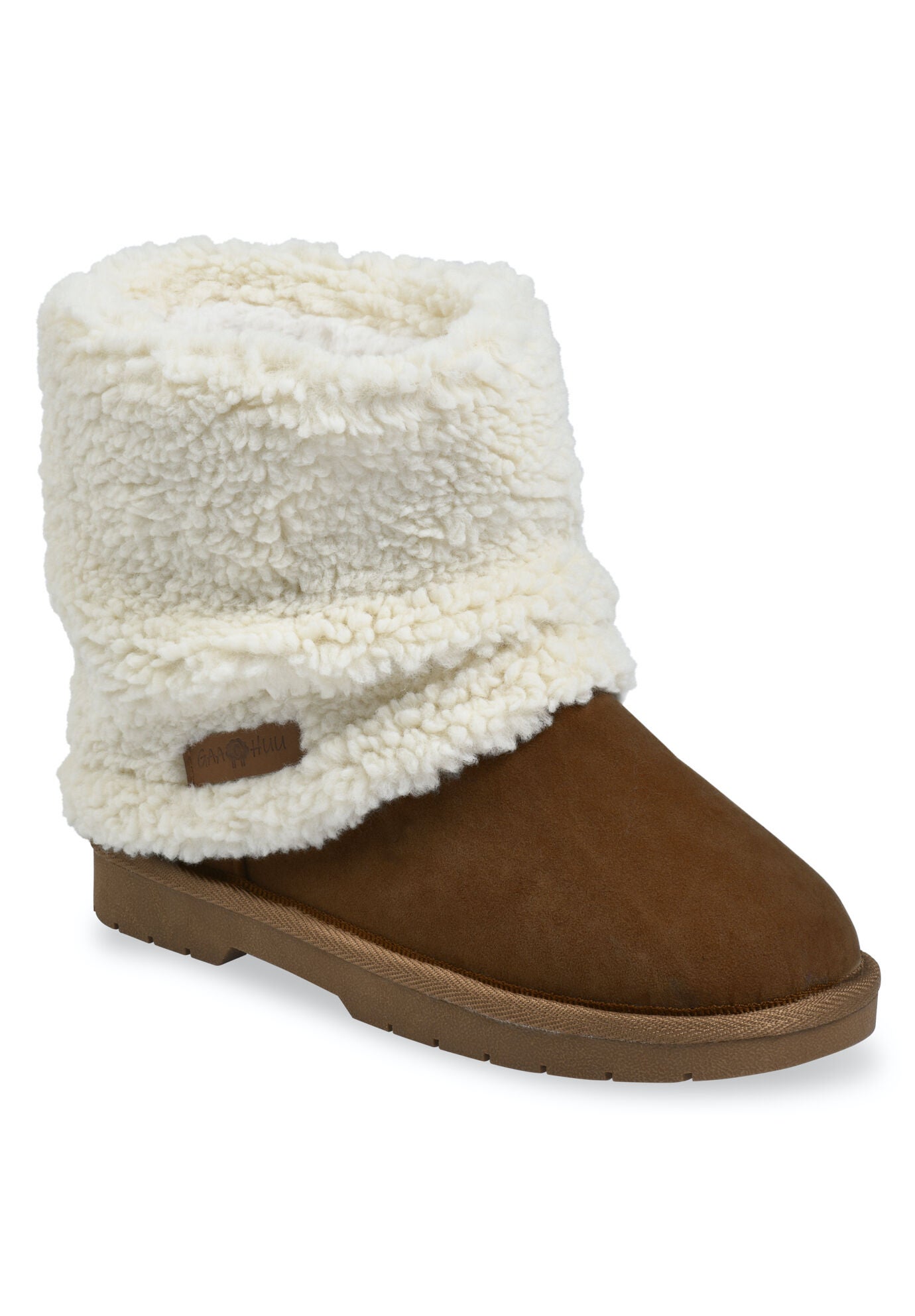 Faux Suede With Berber Cuff Ankle Boot, TAN, hi-res image number 0