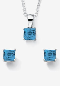 Birthstone Jewelry Set In .925 Silver