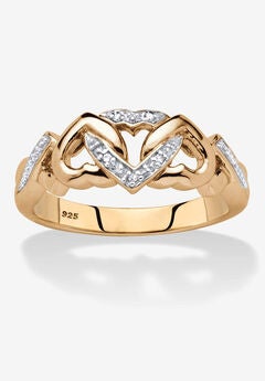 Gold & Silver Promise Ring with Diamond Accent