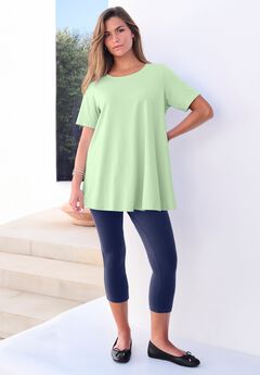 Plus Size Cotton Ultimate Swing Tee with Keyhole Back