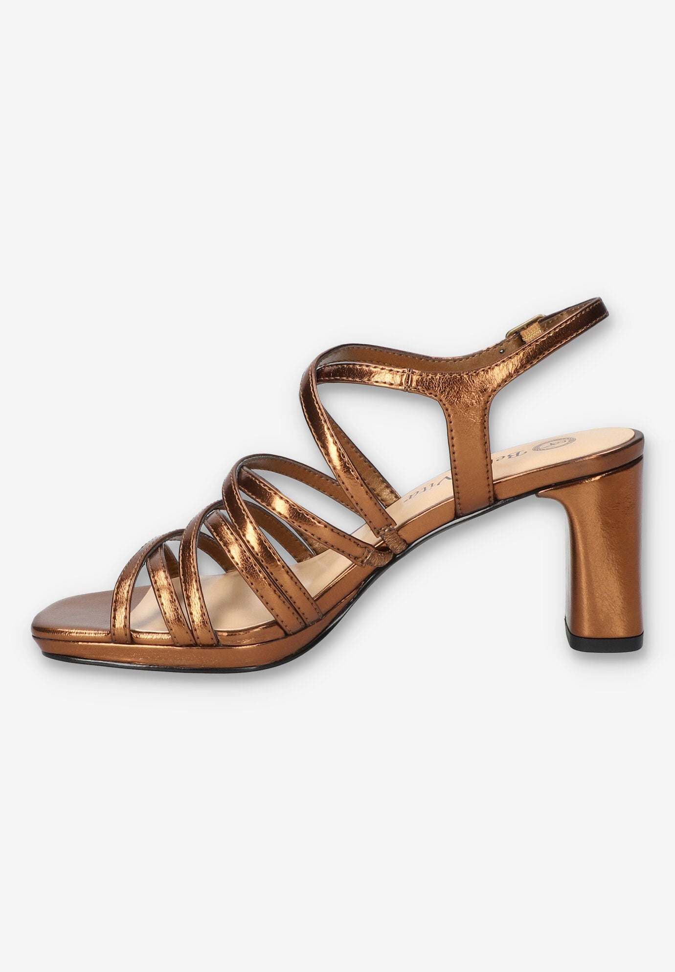 Damsel Square Toe Heeled Sandal, BRONZE METALLIC, alternate image number 4