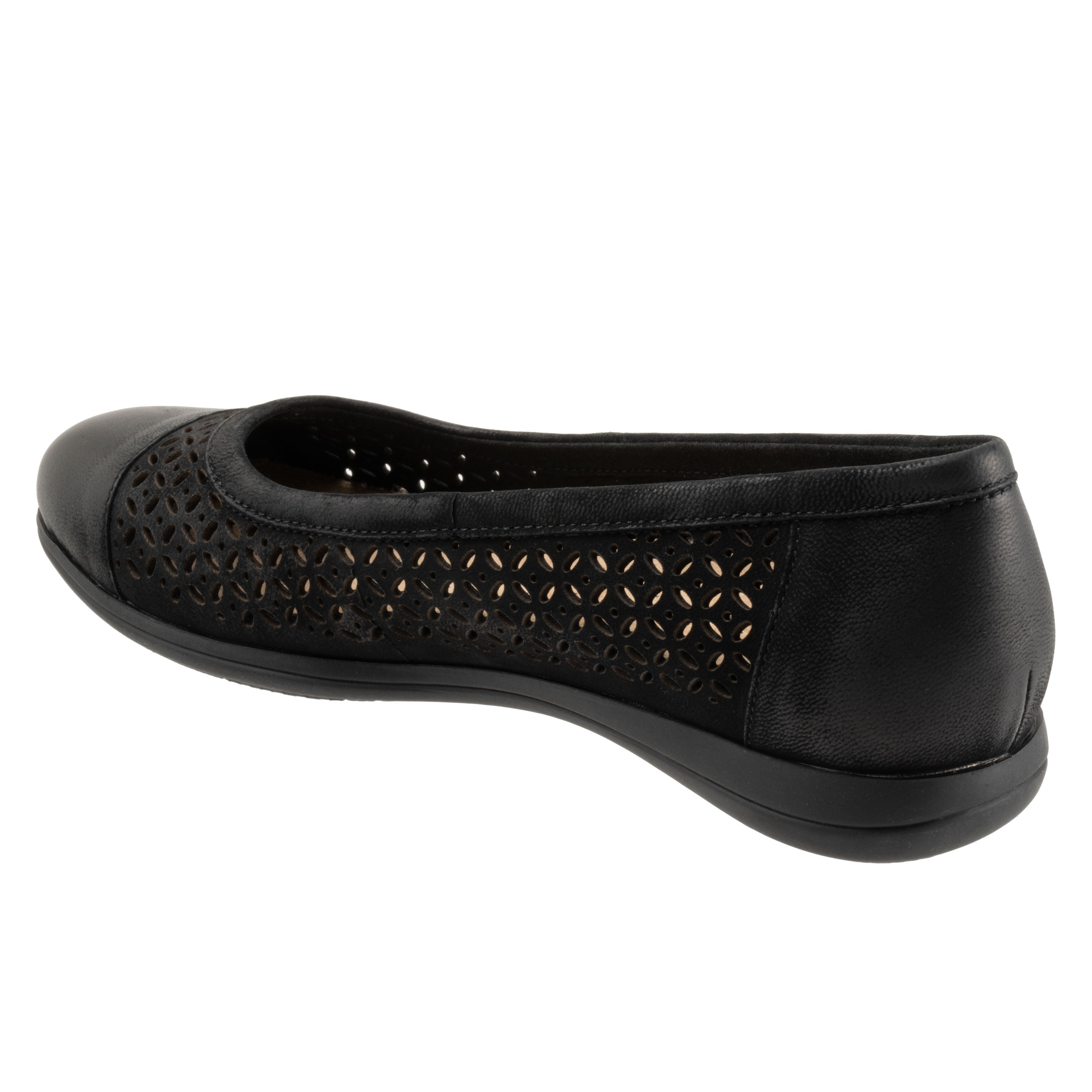 Delmara Flat, BLACK NUBUCK PERF, on-hover image number 1