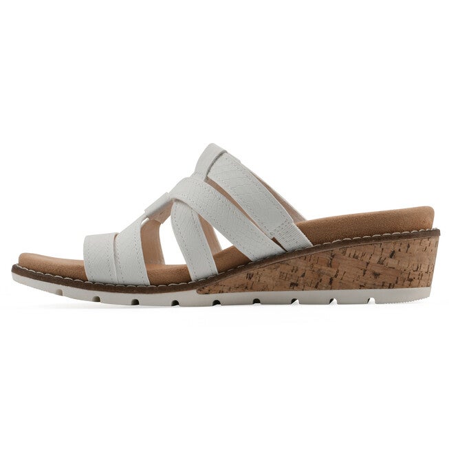 Tinisha Wedge Sandal, WHITE EMBOSSED, alternate image number 3