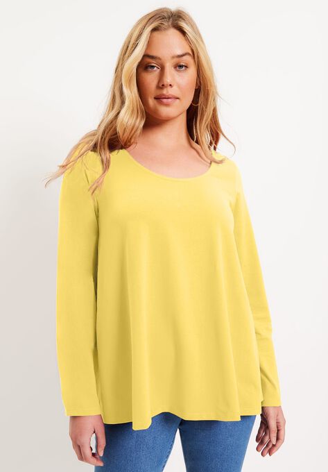 Long-Sleeve Swing One + Only Tee, LEMON MIST, hi-res image number null