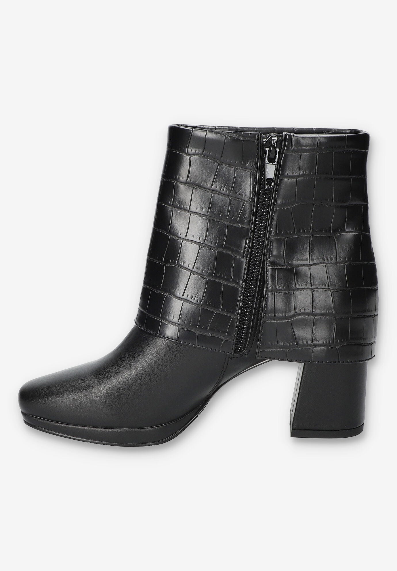 Sutton Sqaure Toe Ankle Boot, BLACK CROCO, alternate image number 4