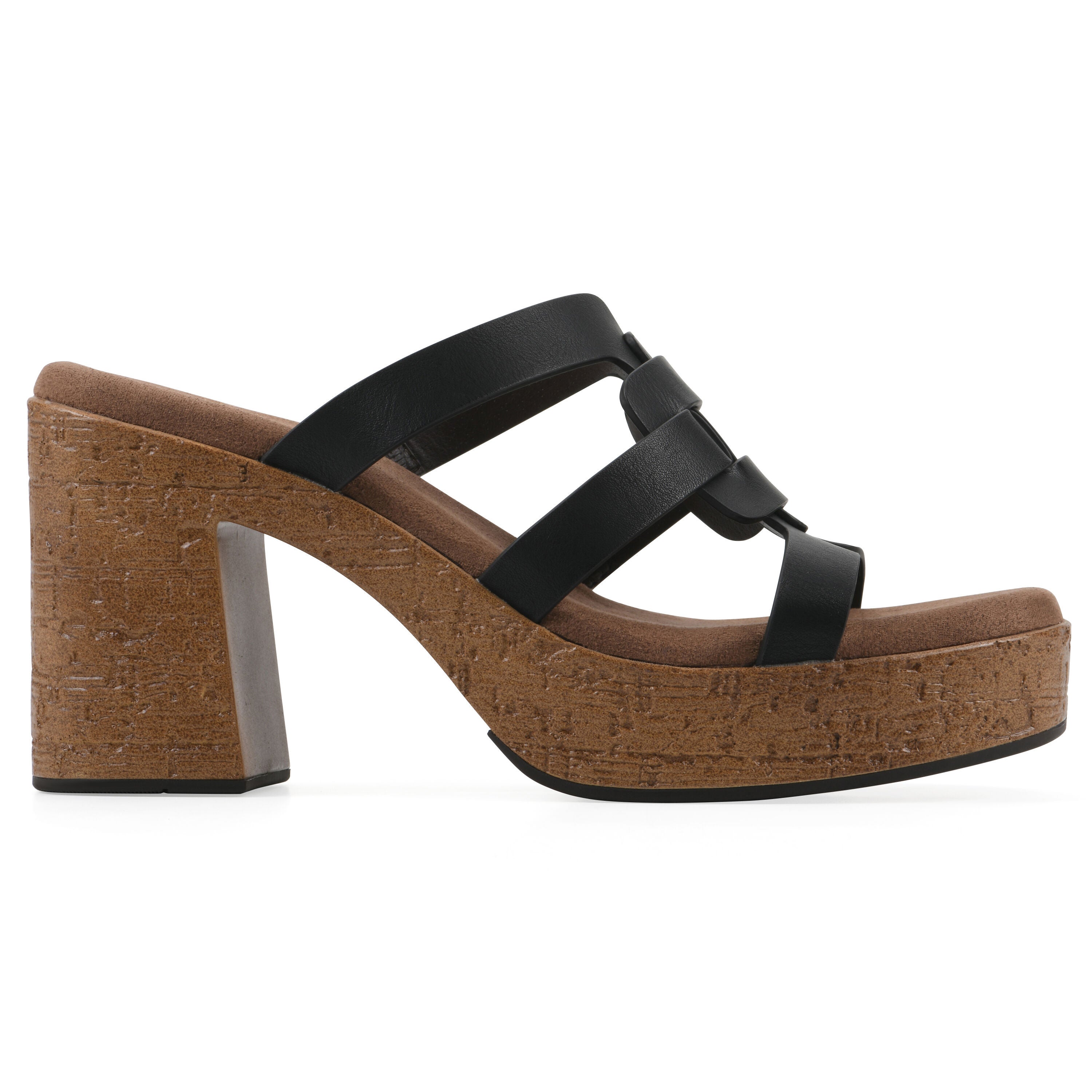 Barillo Platform Sandal, BLACK SMOOTH, alternate image number 2