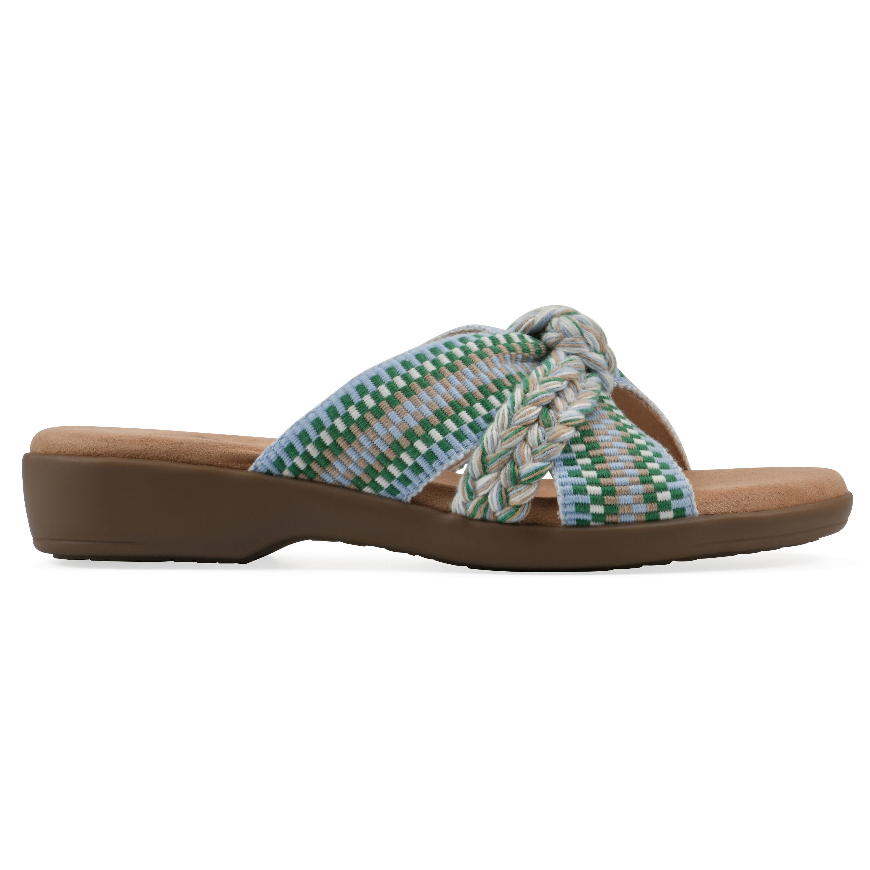 Blinding Slide Sandal, GREEN MULTI FABRIC, alternate image number 2