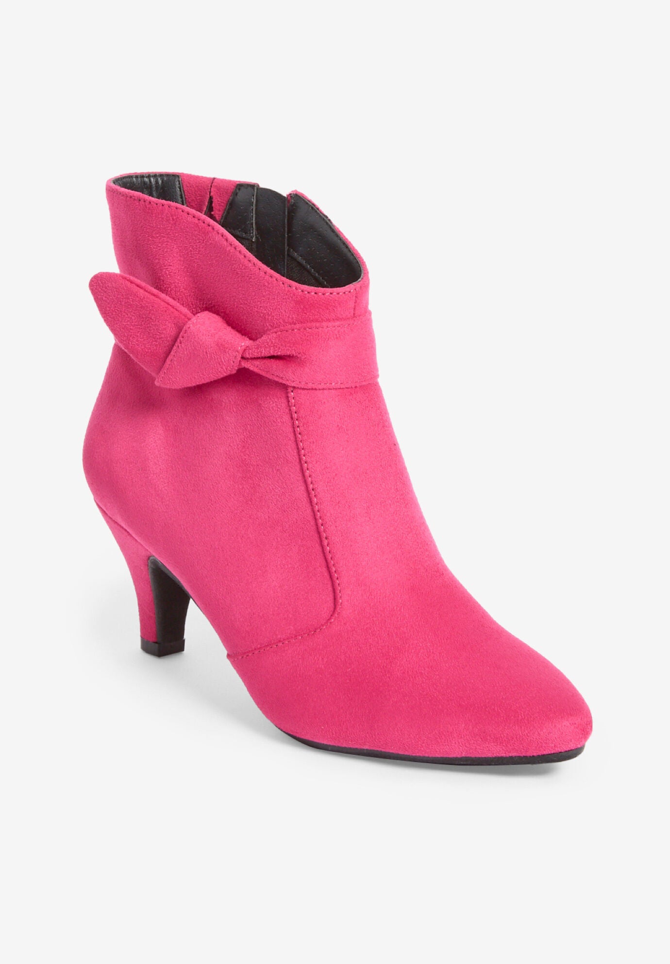 Kitten Heel Suede Bootie The Corrine Magenta Woman Within