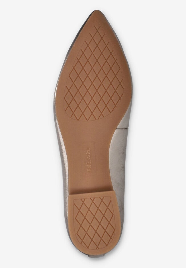Alessi Perf Pointed Toe Flat, CHAMPAGNE LEATHER, alternate image number 5