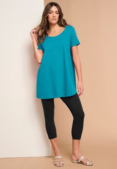 Plus Size Cotton Ultimate Scoopneck Swing Tunic