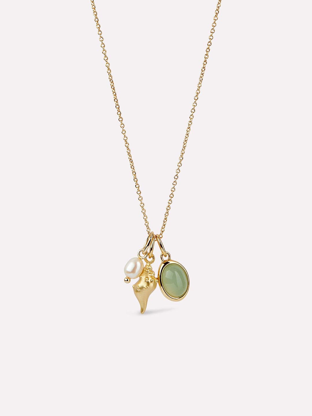Gold Charm Necklace - Ocean, GOLD, hi-res image number 0