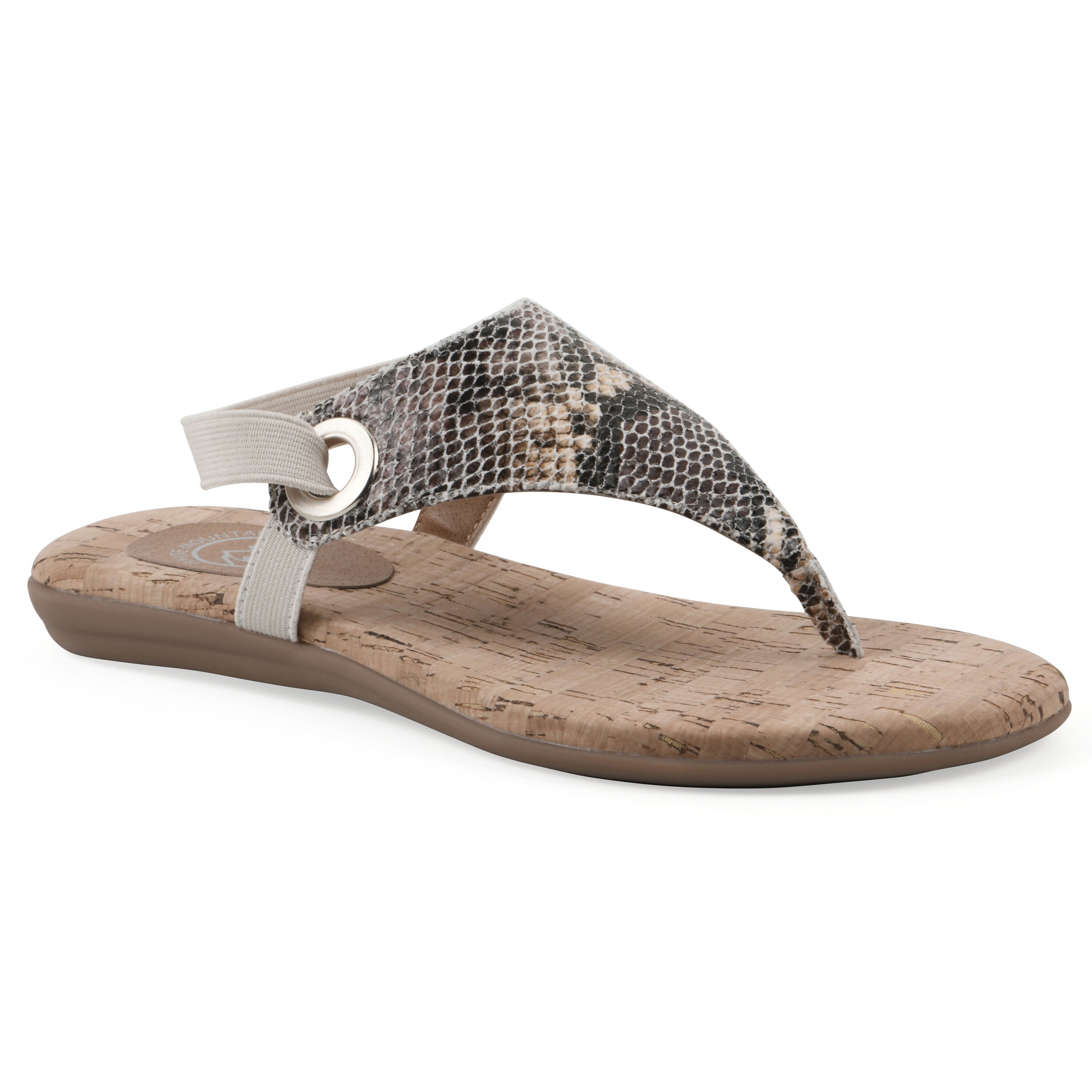 Lifeway Sling back sandal, TAN SNAKE PRINT, hi-res image number 0