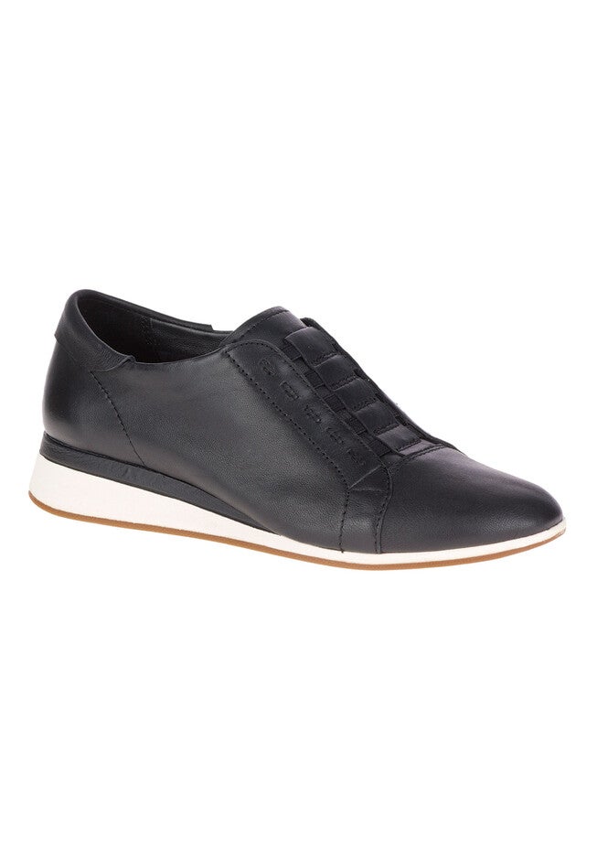 Evaro Slip-On Oxfords by Hush Puppies®, BLACK LEATHER, hi-res image number 0