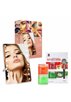 Touchscreen Led Vanity Mirror And Luxurious Gel & Mud Face Mask Set