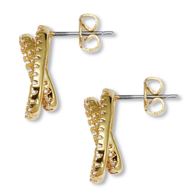 .80 TCW Round CZ 14k Yellow Gold-Plated Concentric Circle Drop Earrings, WHITE, on-hover image number null
