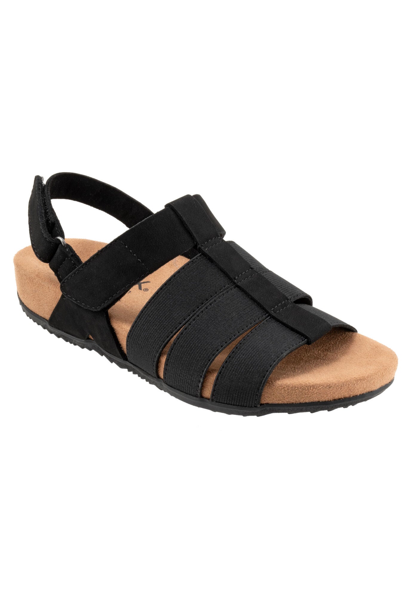 Burnaby Adjustable Strap Sandal, BLACK NUBUCK, hi-res image number 0