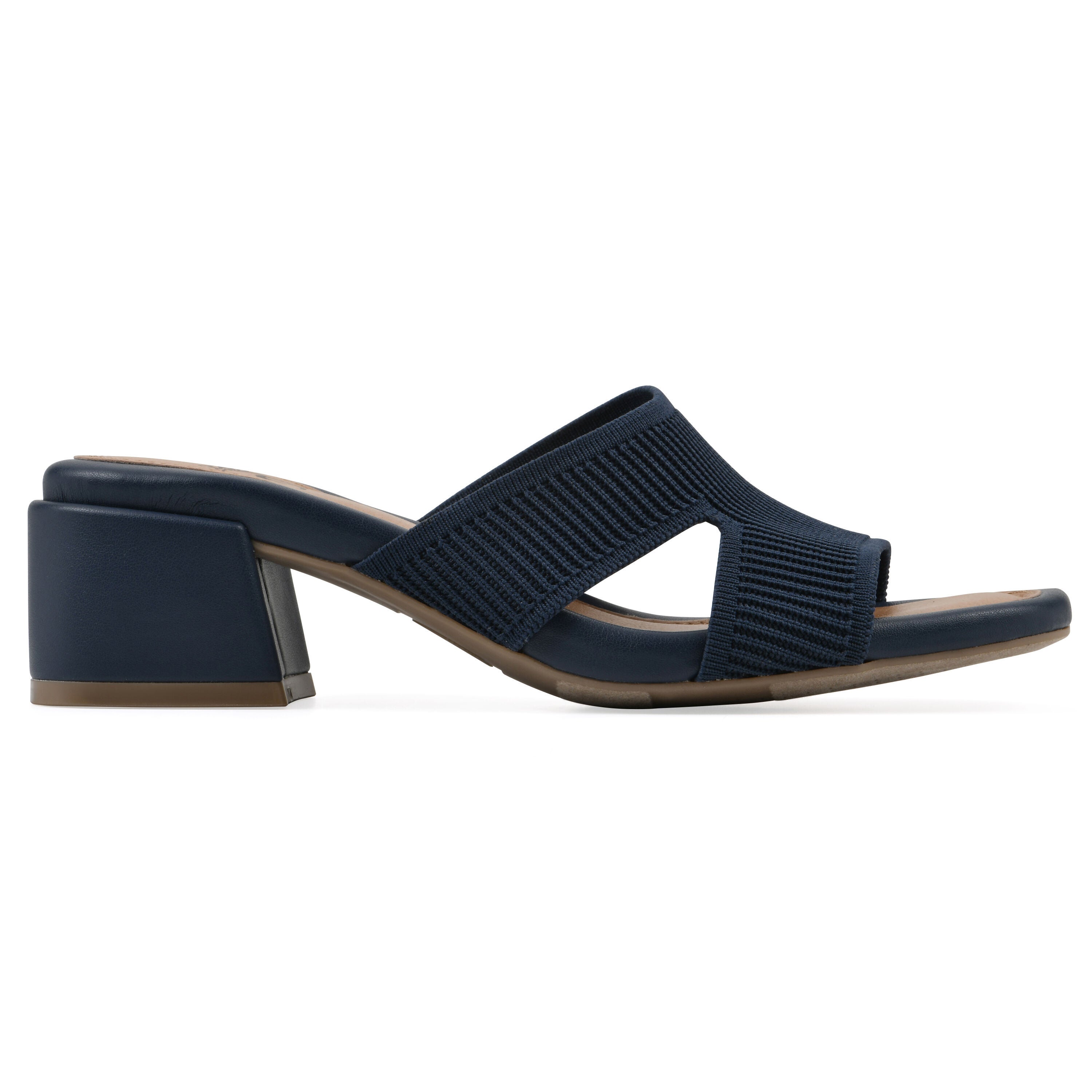 Milled Heeled Sandal, NAVY FABRIC, alternate image number 2