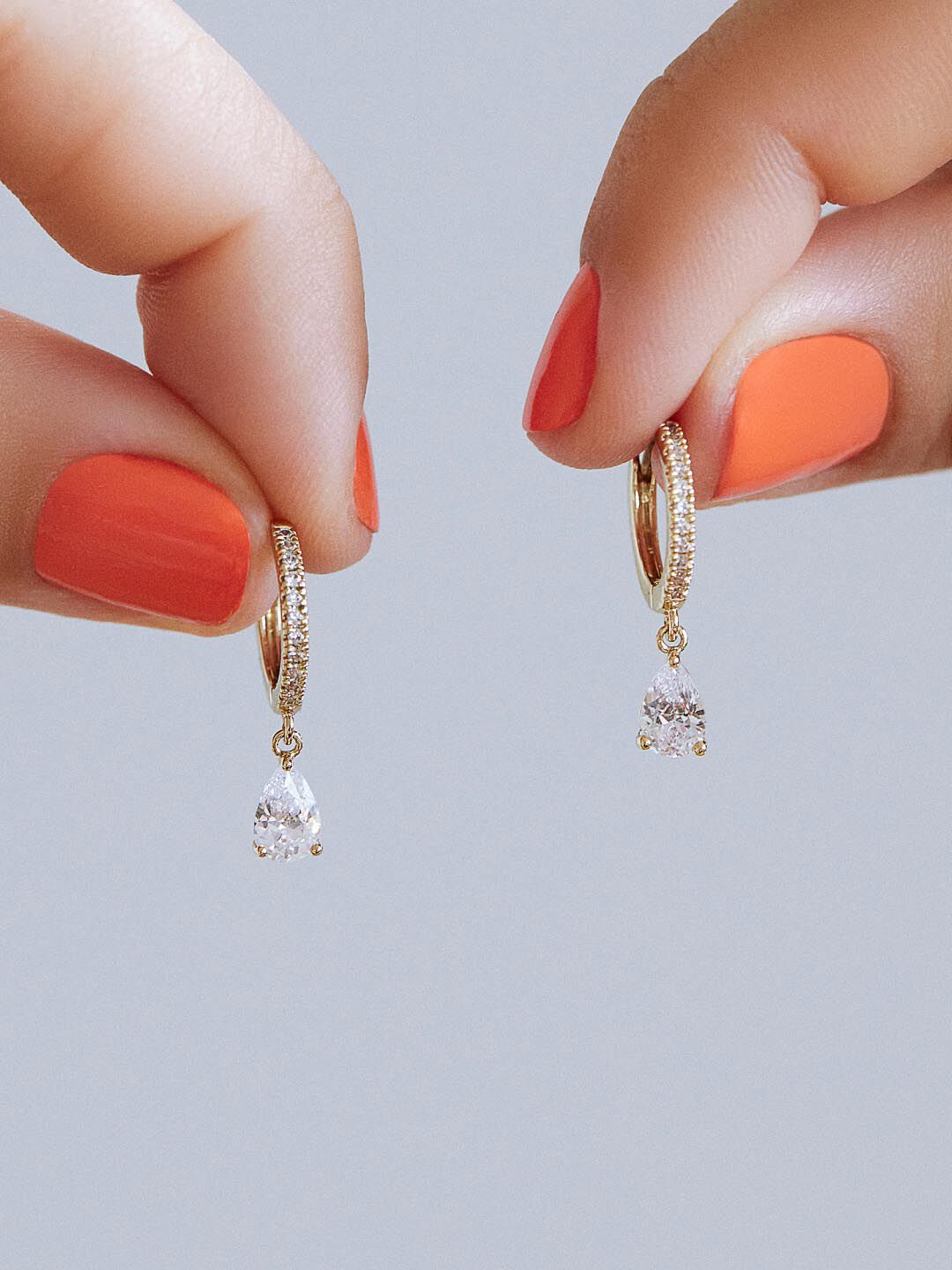 Elise Delicate Huggie Hoops, GOLD, alternate image number 2