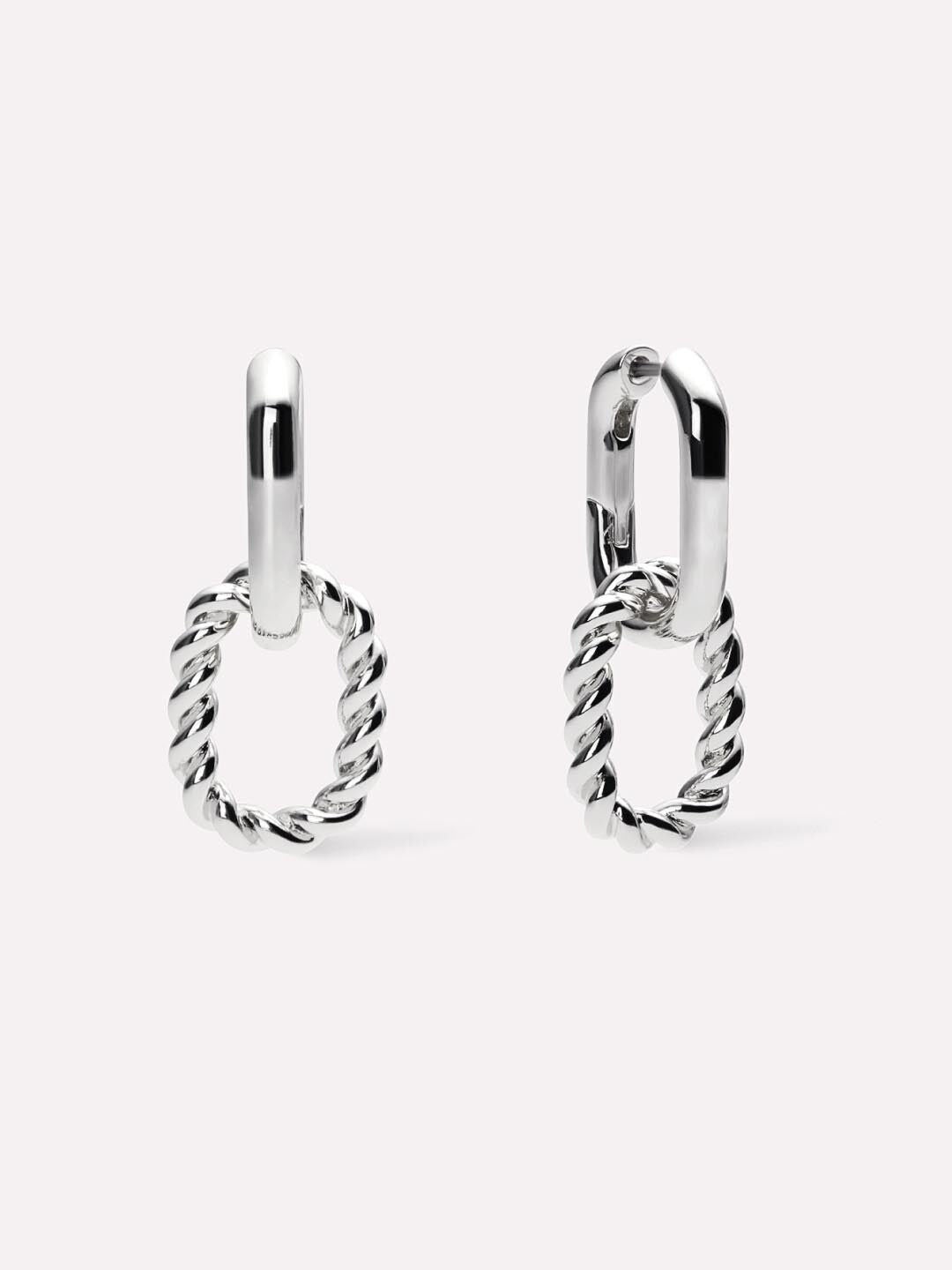 Ash Double Hoop Earrings, SILVER, hi-res image number 0
