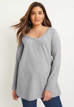Plus Size Casual Long Sleeve Tops