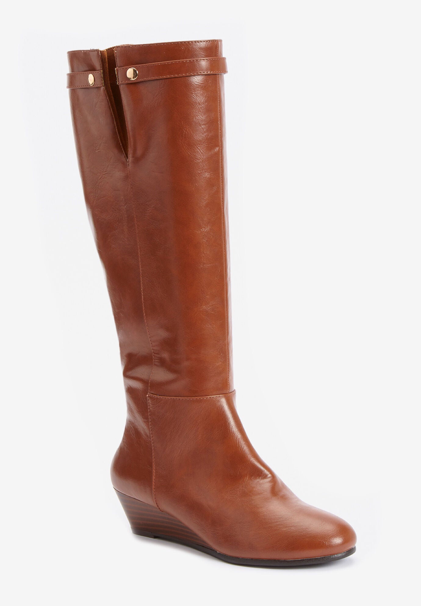 Cognac wide calf boots online