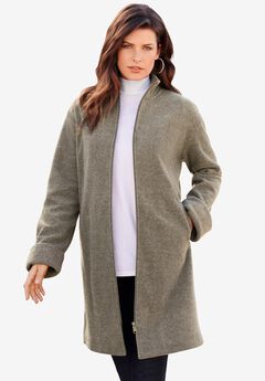 Plus Size Fleece Driving Coat